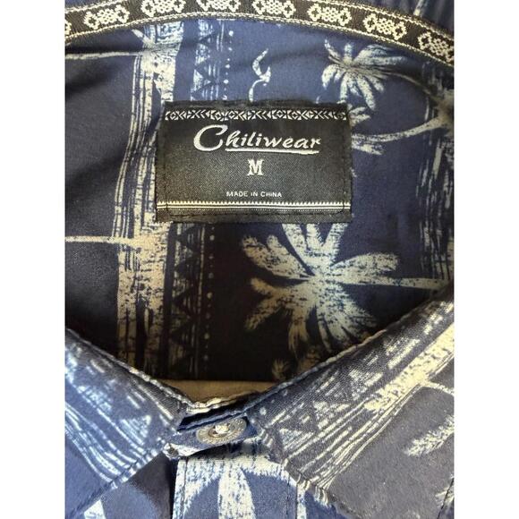 NEW Chiliwear Medium PENN State College BlueShort Sleeve Button Down NWT - Picture 4 of 6